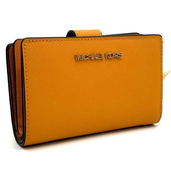 Michael Kors Medium Bifold Zip Chain Wallet Cider - Picture 3 of 9